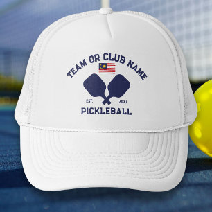 Pickleball-Club-Teamname Malaysische Malaysia-Flag Truckerkappe