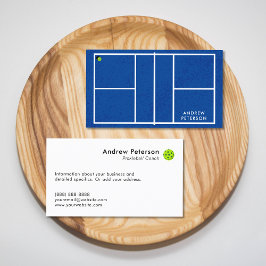 Pickleball Coach Blue Court Business Card Visitenkarte