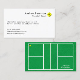 Pickleball Coach Green Court Business Card Visitenkarte