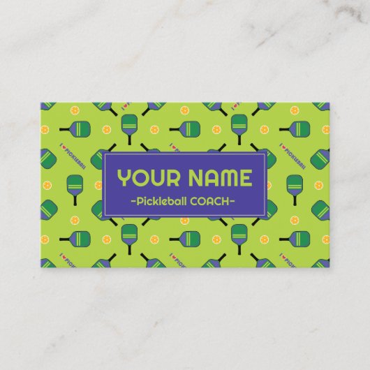 Pickleball Coach - I Liebe Pickleball frisch grün Visitenkarte (Vorderseite)