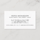 Pickleball Coach Instructor Pro Einfache Moderne Visitenkarte (Rückseite)