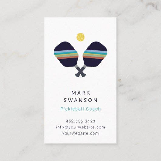 Pickleball Coach + Personal Trainer Business Card Visitenkarte (Rückseite)