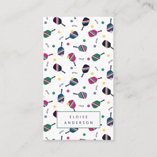 Pickleball Coach + Personal Trainer Business Card Visitenkarte (Vorderseite)