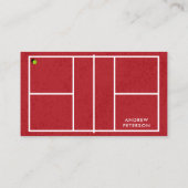 Pickleball Coach Red Court Business Card Visitenkarte (Rückseite)