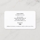 Pickleball Coach Square Business Card Visitenkarte (Rückseite)