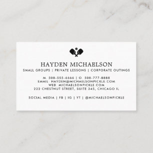 Pickleball Coach Teaching Pro - Logo hinzufügen Visitenkarte