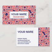 Pickleball Coach - USA-Muster auf weiß Visitenkarte (Vorne/Hinten)