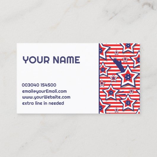 Pickleball Coach - USA-Muster auf weiß Visitenkarte (Rückseite)