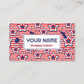 Pickleball Coach - USA-Muster auf weiß Visitenkarte (Vorderseite)