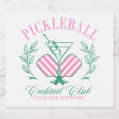 Pickleball Cocktail Club Schaumweinetikett (Einzelnes Label)