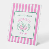 Pickleball Cocktail Club | Signaturentrink Sockelschild (Vorderseite)
