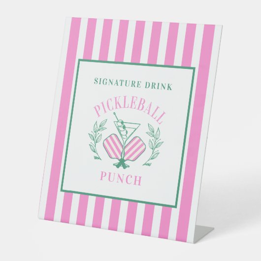 Pickleball Cocktail Club | Signaturentrink Sockelschild (Vorderseite)