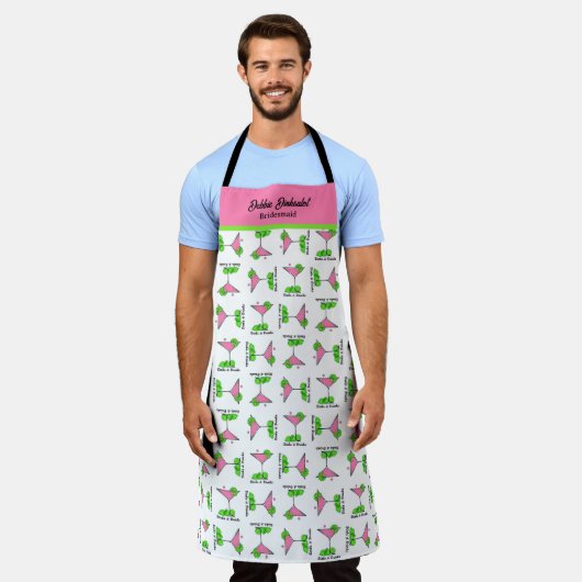 Pickleball Cocktail Dinks & Drinks Personalized Schürze (Getragen)