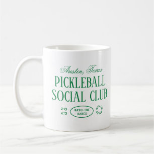 Pickleball Coffee Tasse in Grün und Weiß