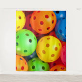 Pickleball Colorful Wandteppich (Vorderseite)