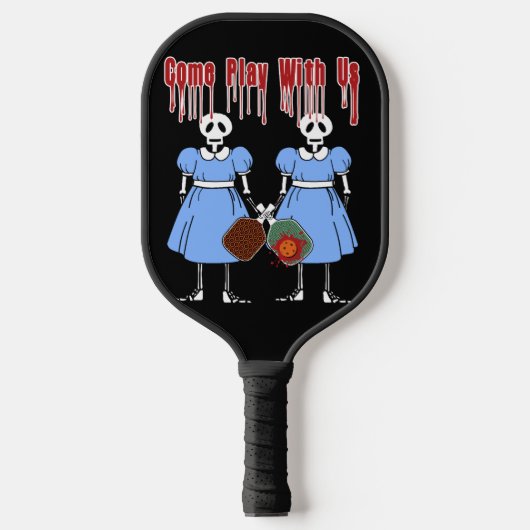Pickleball Come Play mit Uns Horror Movie Twins Pickleball Schläger (Vorderseite)