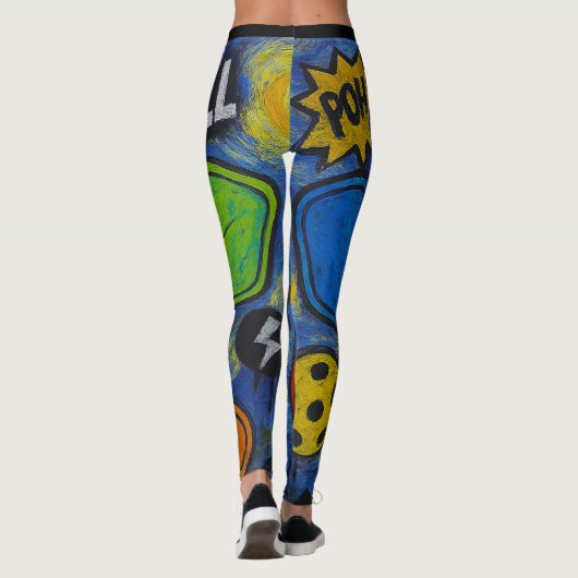 Pickleball-Comic Burst Starry Style Leggings (Rückseite)