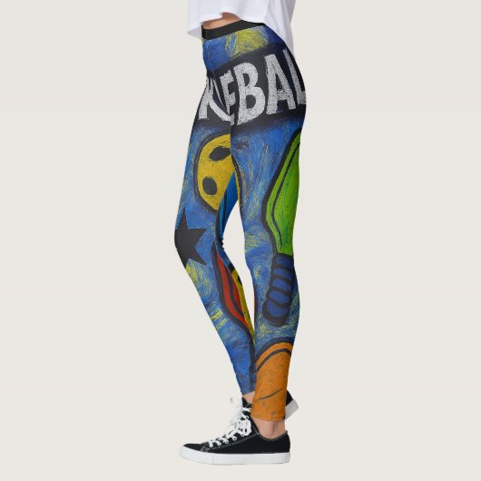 Pickleball-Comic Burst Starry Style Leggings (Links)
