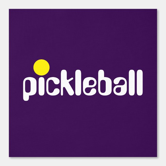 PICKLEBALL - Cool-gelber Text auf Lila Tapete (Vorderseite)