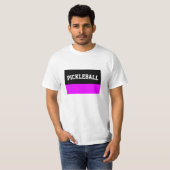 PICKLEBALL Cooler tropischer, rosa, schwarzer Farb T-Shirt (Vorne ganz)