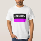 PICKLEBALL Cooler tropischer, rosa, schwarzer Farb T-Shirt (Vorderseite)
