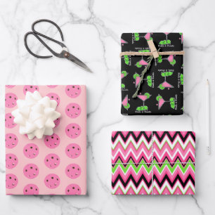 Pickleball Cosmo Cocktail Getränke & Drinks Geschenkpapier Set