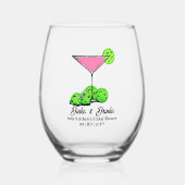 Pickleball Cosmo Dinks & Drinks Personalisiert Weinglas Ohne Stiel (Vorderseite)