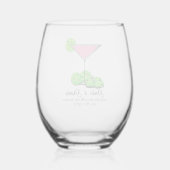 Pickleball Cosmo Dinks & Drinks Personalisiert Weinglas Ohne Stiel (Rückseite)