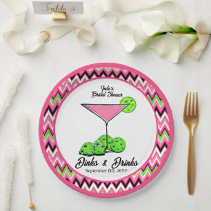 Pickleball Cosmo Dinks & Drinks Pink Argyle Pappteller