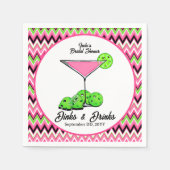 Pickleball Cosmo Dinks & Drinks Pink Argyle Serviette (Vorderseite)