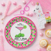Pickleball Cosmo Dinks & Drinks Pink Honeycomb Pappteller (Party)