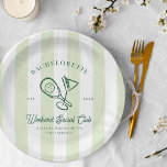 Pickleball Country Club | Bachelorette Pappteller<br><div class="desc">Das Aussehen ist eine prächtige Aufnahme in Luxus-Sport. Es ist ein Horror, der auf eine Zeit der Raffinesse alten Geldes zurückgeht, mit Vintagen Vignetten und Luxus-Labels. Die Besonderheit dieses Aussehens sind die weißen und horizontalen Streifen. Denken Sie an Polo-Shirts und Bootsschuhe. Der stille Luxus und der versteckte Reichtum sind wie...</div>