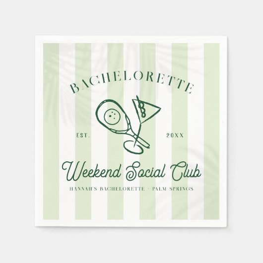 Pickleball Country Club | Bachelorette Serviette (Vorderseite)
