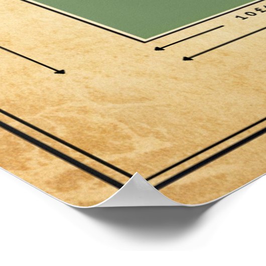 Pickleball Court Diagram - Official USA Dimensions Poster (Ecke)