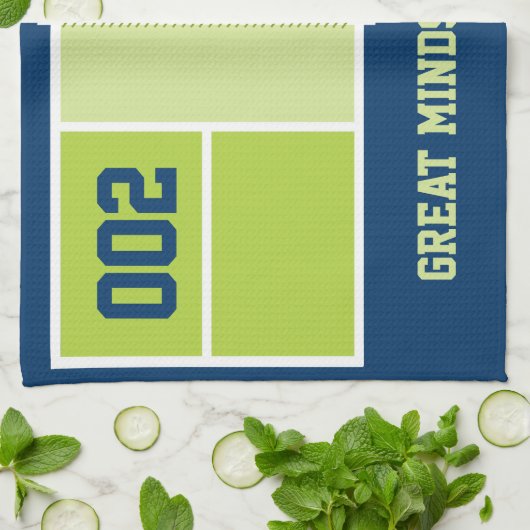 Pickleball Court mit benutzerdefiniertem Text und Geschirrtuch (Gefaltet)