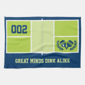 Pickleball Court mit benutzerdefiniertem Text und Geschirrtuch (Horizontal)