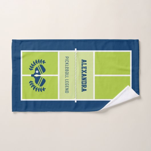 Pickleball Court mit benutzerdefiniertem Text und Handtuch (Handtuch)