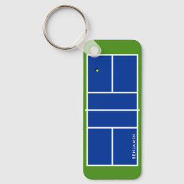 Pickleball Court Personalisiert Name Green & Blue Schlüsselanhänger