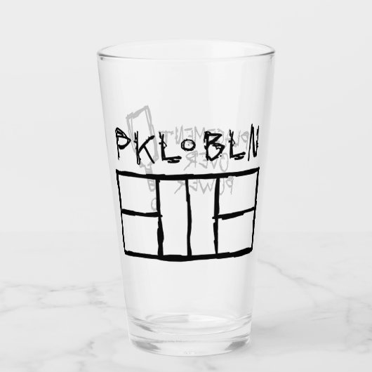 Pickleball Court Pint Glass Cup Glas (Vorderseite)