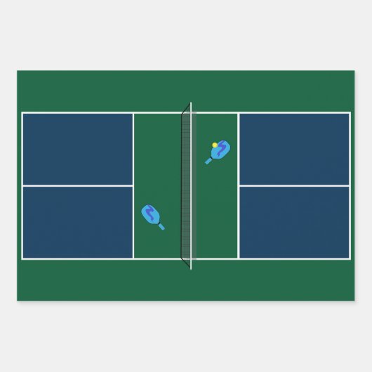 Pickleball Court Racket Sport Geschenkpapier Set (Vorderseite 2)