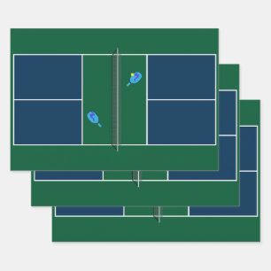Pickleball Court Racket Sport Geschenkpapier Set