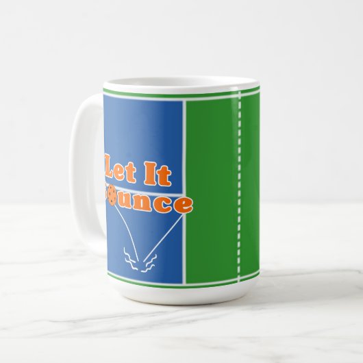 Pickleball Court Serve Ließ It Bounce Orange Ball Kaffeetasse (Vorderseite Links)