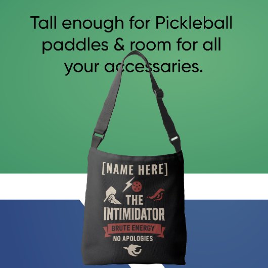 Pickleball Crossbody Bag Featuring Intimidator Tragetaschen Mit Langen Trägern