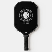 Pickleball Custom Club Name Year Initials Black Schläger (Vorderseite)