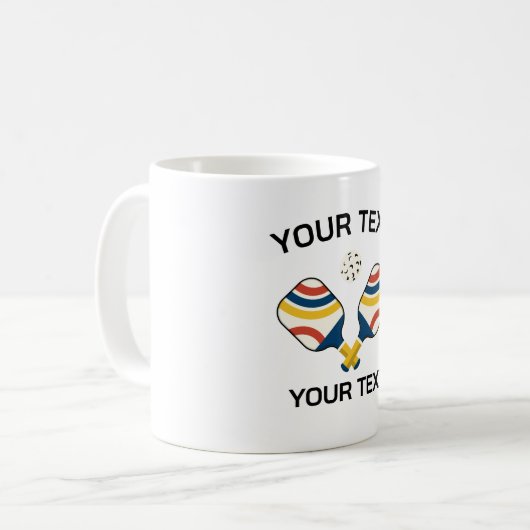 Pickleball Custom Kaffeetasse (Vorderseite Links)