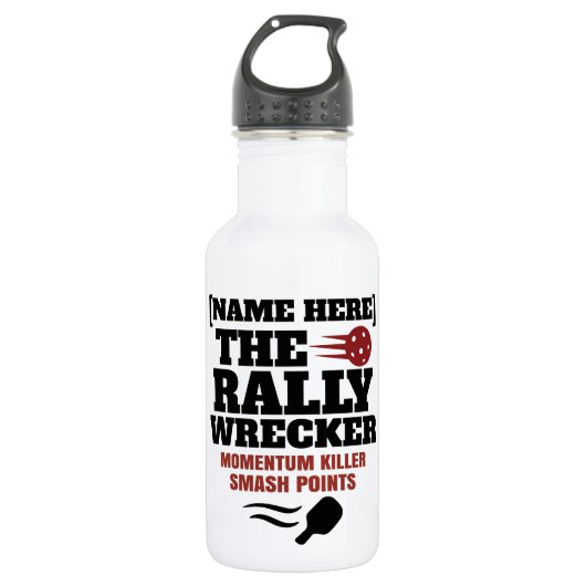 Pickleball Custom Name The Rally Wrecker Edelstahlflasche (Vorderseite)