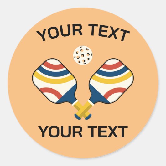 Pickleball Custom Runder Aufkleber (Vorderseite)
