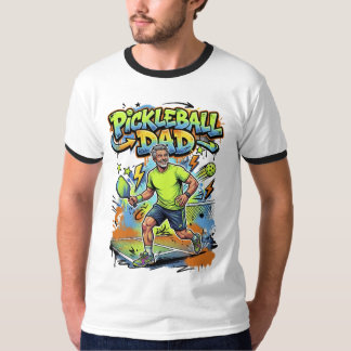 Pickleball Dad Graffiti Paddle Sport Art T-Shirt