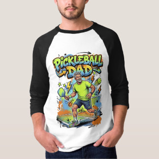 Pickleball Dad Graffiti Paddle Sport Art T-Shirt