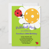 Pickleball Daisy B'day invitation + RSVP Card Karte (Vorderseite)